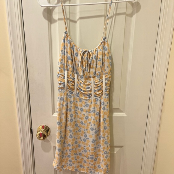 Sabo Skirt Floral Mini Dress - Blue and Yellow - Picture 4 of 4